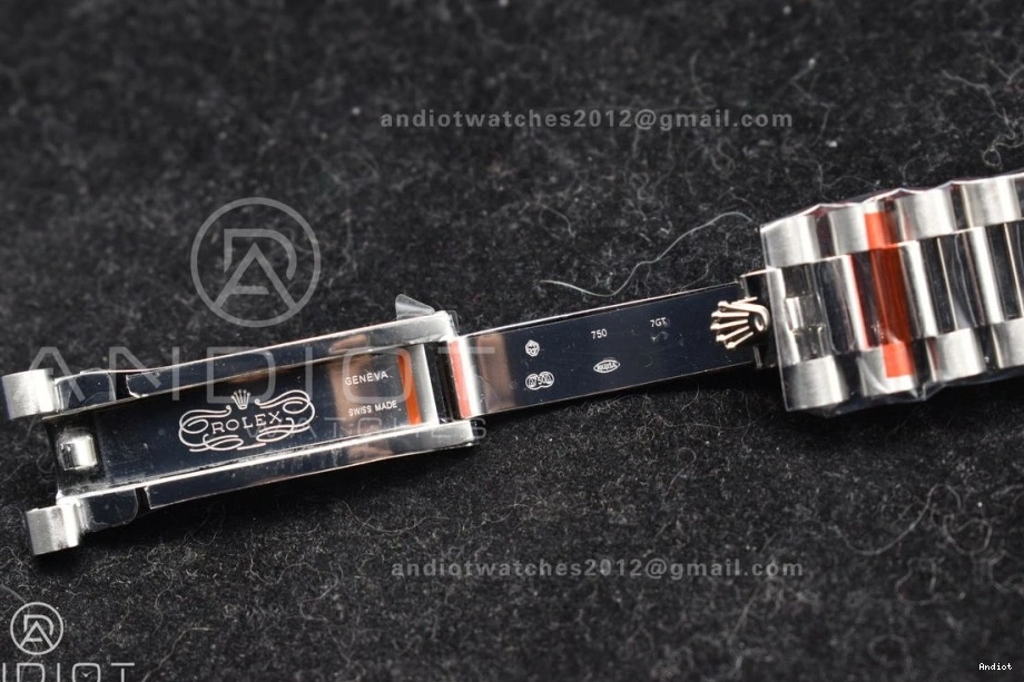 Bracelet 40 Stick Dial Blue 904L GMF DayDate Steel Ice V2 A3255 President SS On 0204